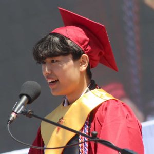 Class Valedictorian Nischal Tamang has a grade point average of 4.996. Tamang said precious moments shared with teachers motivates graduates to succeed.