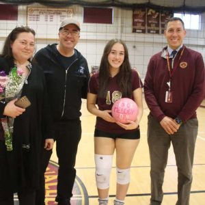 Malden resident Melody Sullivan was accompanied by parents Diana and Paul and Supt. Alexander Dan. The right-side hitter plans to study business marketing and performing arts at Emerson College.