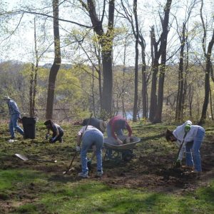 THE GROUNDWORK: People came together to build St. John’s Community Garden, which begins its fourth year. All volunteers are welcome on Friday and Saturday mornings for the rest of the spring and summer to help weed and nurture the crops. (Courtesy photo to The Saugus Advocate)