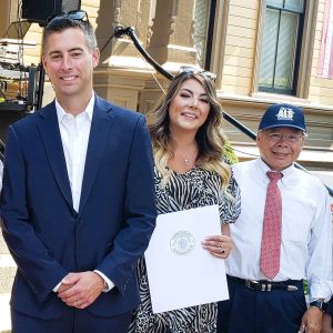 THE SAUGUS LEGISLATIVE DELEGATION: Left to right: State Sen. Brendan P. Crighton (D-Lynn), State Rep. Jessica Ann Giannino (D-Revere) and State Rep. Donald H. Wong (R-Saugus) will be representing Saugus for another two years, as all three candidates faced no opposition in their respective primaries or in Tuesday’s general election. (Saugus Advocate file photo by Mark E. Vogler)