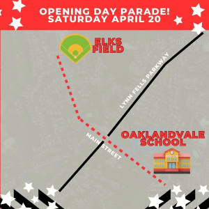 Saturday’s parade route (Graphic Courtesy to The Saugus Advocate)