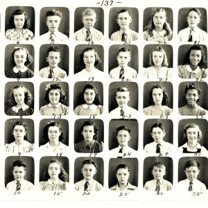 The Sweetser School Seventh Graders – here is the class picture of the students in 1941: 1. Henry Morrill; 2. Alden Neal; 3. Raymond Foss; 4. James McNulty; 5. Harold Crouse; 6. Grace St. Cyr; 7. Phyllis Woodfall; 8. Vera Jean York; 9. Barbara Ludwig; 10. Donald Henderson; 11. Donald Eckman; 12. Samual Noftle; 13. Pauline Cabral; 14. Ruth Wilson; 15. Janet Maclead; 16. Carl Swanson; 17. Dorothy Shepard; 18. Anna Scire; 19. Mary McNulty; 20. Edward McLaughlin; 21. Herbet Rines; 22. Herbert Longfellow; 23. Linwood Barrett; 24. William Brazis; 25. Donald LeBlance; 26. Wendy Estabrook; 27. Eleanor Reahill; 28. Theresa Nagle; 29. Charles Flynn; 30. Grover Parsons; 31. George Laskey; 32. Emily Eastman; 33. Theodora Hayes; 34. Phyllis Emberly; 35. Augustine Paul; 36. Arthur Laura; 37. (Thelma) Velma Parsons; 38. Ruth Cosey. (Please note: Some of the names may be spelled incorrectly because of the clarity of the writing.) The school was located on Lincoln Avenue in Saugus. (Courtesy photo to The Saugus Advocate)
