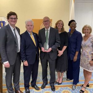 State Senator Jason Lewis (center) was recognized by the United Way of Massachusetts Bay. (Courtesy photo)