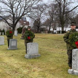 Wreaths Across America in Saugus (Courtesy Photo by The Parson Roby Chapter of the DAR, Daughters of the American Revolution)