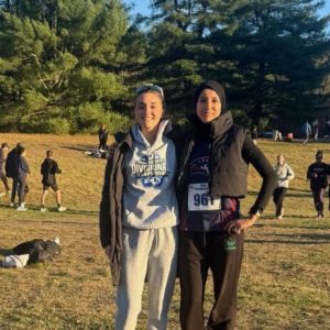 TEAM LEADERS: Olivia Rupp and Rania Hamdani at the Division 2A state race at Northfield Mountain.  (Courtesy photo)