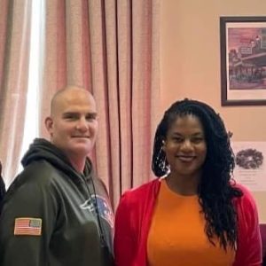 State Senator Lydia Edwards with candidate for reelection Councillor-at-Large Marc Silvestri