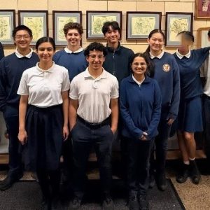 Mystic Valley Regional Charter School juniors who earned National Merit recognition: Maya Abuzaid, Victor Caetano, Adam Cheng, Wassim Daoud, Sadra Hashempour, Prisha Kumar, Ihsan Nigdelioglu, Kyle Phung, Angelina Ricciardone and Emma Wang. (Courtesy MVRCS)