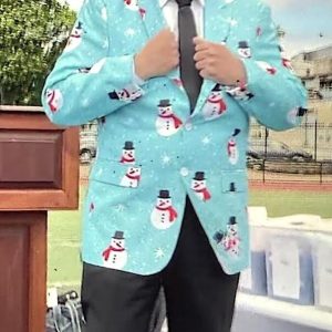 The Mayor brought a “Snow Day in June” to Graduation Day. (Advocate Photo)