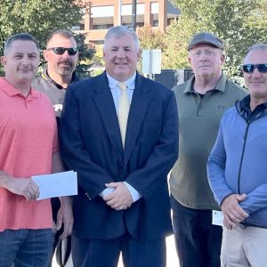 Pictured with Ward 5 Councillor candidate Joe Gaff are Lt. Jim Gabriel, President; Lt. Stephan Panzini, Vice-President; Lt. Tino Rozza, Treasurer; and Sgt. Dave Butler, Secretary.