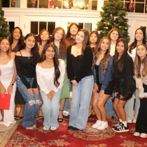The Everett High School girls soccer team poses for a photo during the annual banquet at Anthony’s in Malden last month. They are, from left, back row, assistant coach Bridget Cifuni, captain Sofia Arana-Quintanilla, Emelly DeJesus, Norma Chavez Velasques, Livina Simon, Tiffany Aguilar, Johanna Flores, Kaylyn Rivera, Gabriella Lones Rivera, Kathleen DeSouza and head coach Dom Persuitte. Front row, Kayla Andrade, captains Luna Sepulveda and Casey Martinez, Connie Paz-Hernandez, Rosa Romero, Gissell Lemus, Jasmine Morias, Melanie Riberio and Tori Short. Missing from photo, Gisele Erazo. (Advocate Photo/Tara Vocino)