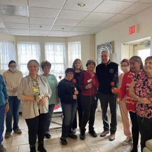 State Representative Joe McGonagle is pictured with some residents of Summer Street, Whittier Drive and St. Therese’s senior living sites. (Courtesy photos)